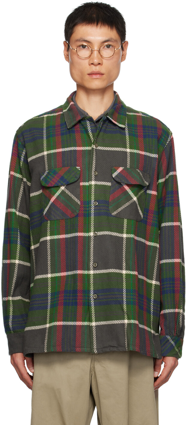 

Зеленая рубашка в клетку Engineered Garments