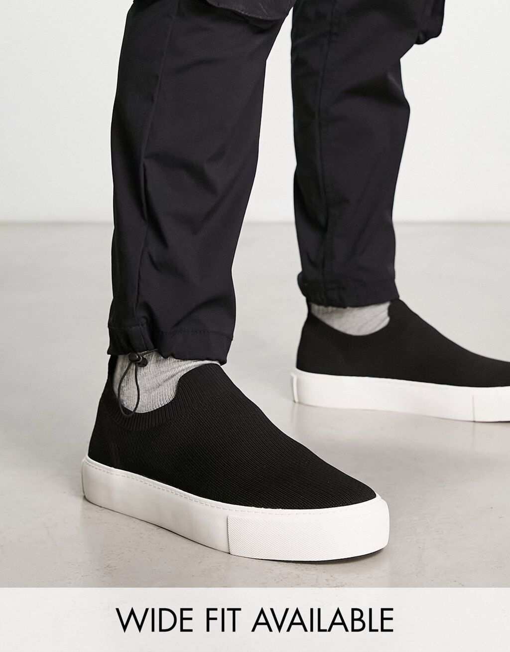 

Черные трикотажные кроссовки-комбинации ASOS DESIGN, Черный