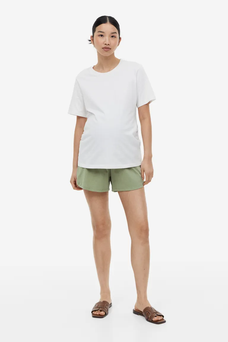 

Шорты из хлопкового трикотажа H&M, зеленый