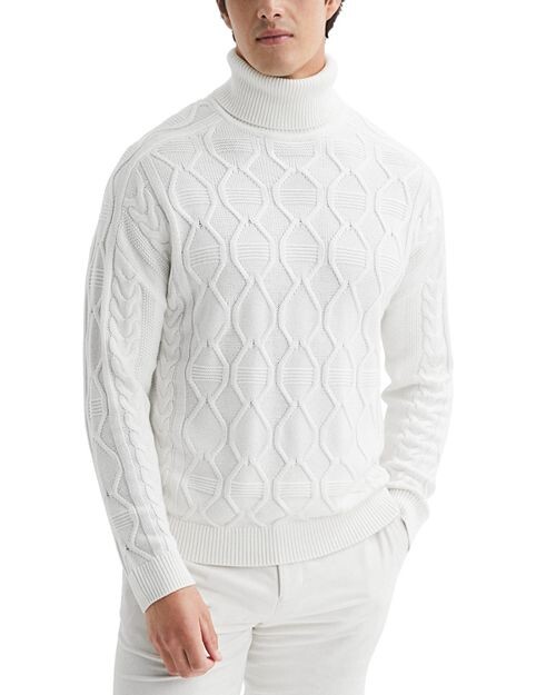 

Свитер с высоким воротником классической вязки Alston REISS, цвет Ivory/Cream