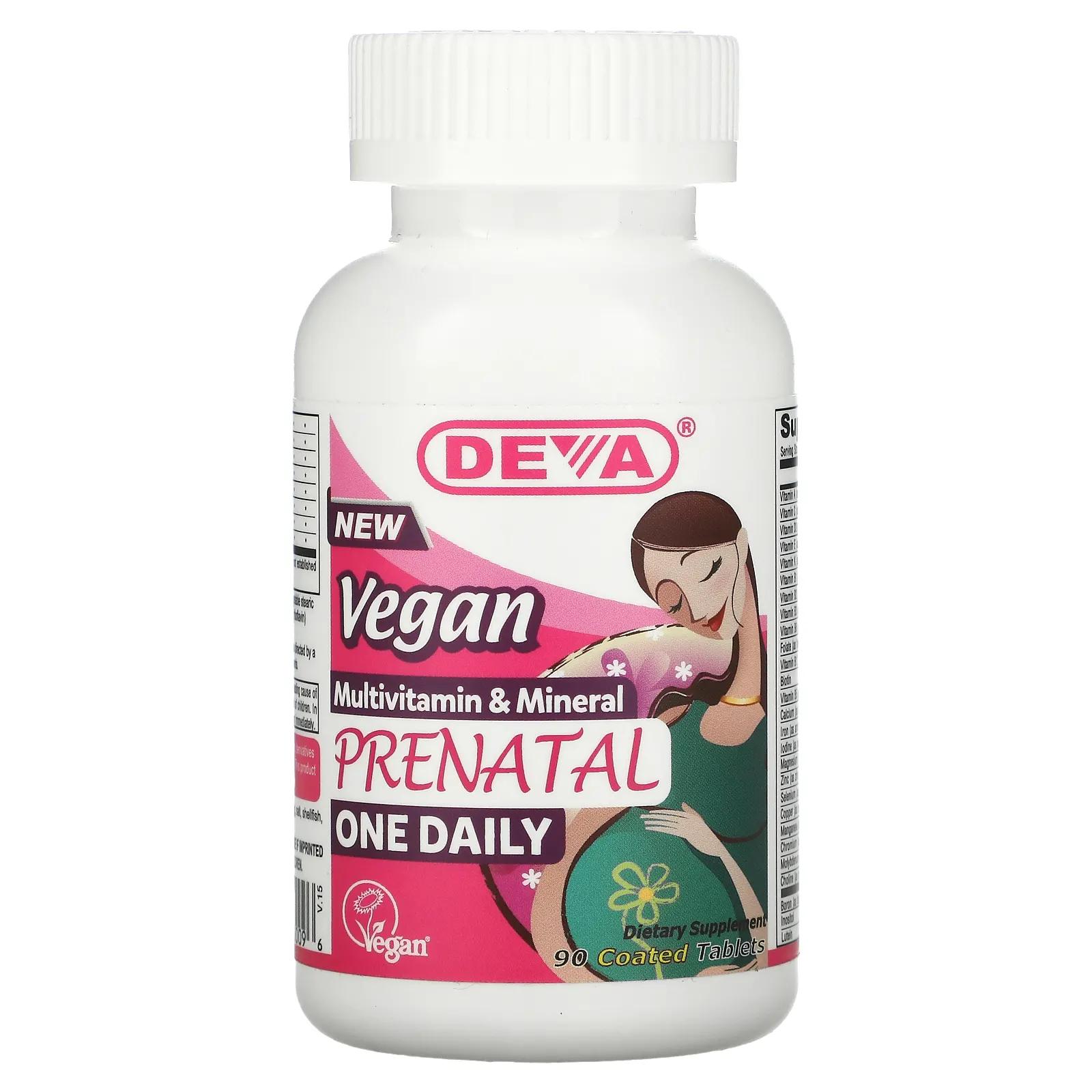 Deva Пренатальные мультивитамины и минералы для приема один раз в день 90 таблеток deva мультивитаминная и минеральная добавка для веганов один раз в день 90 таблеток