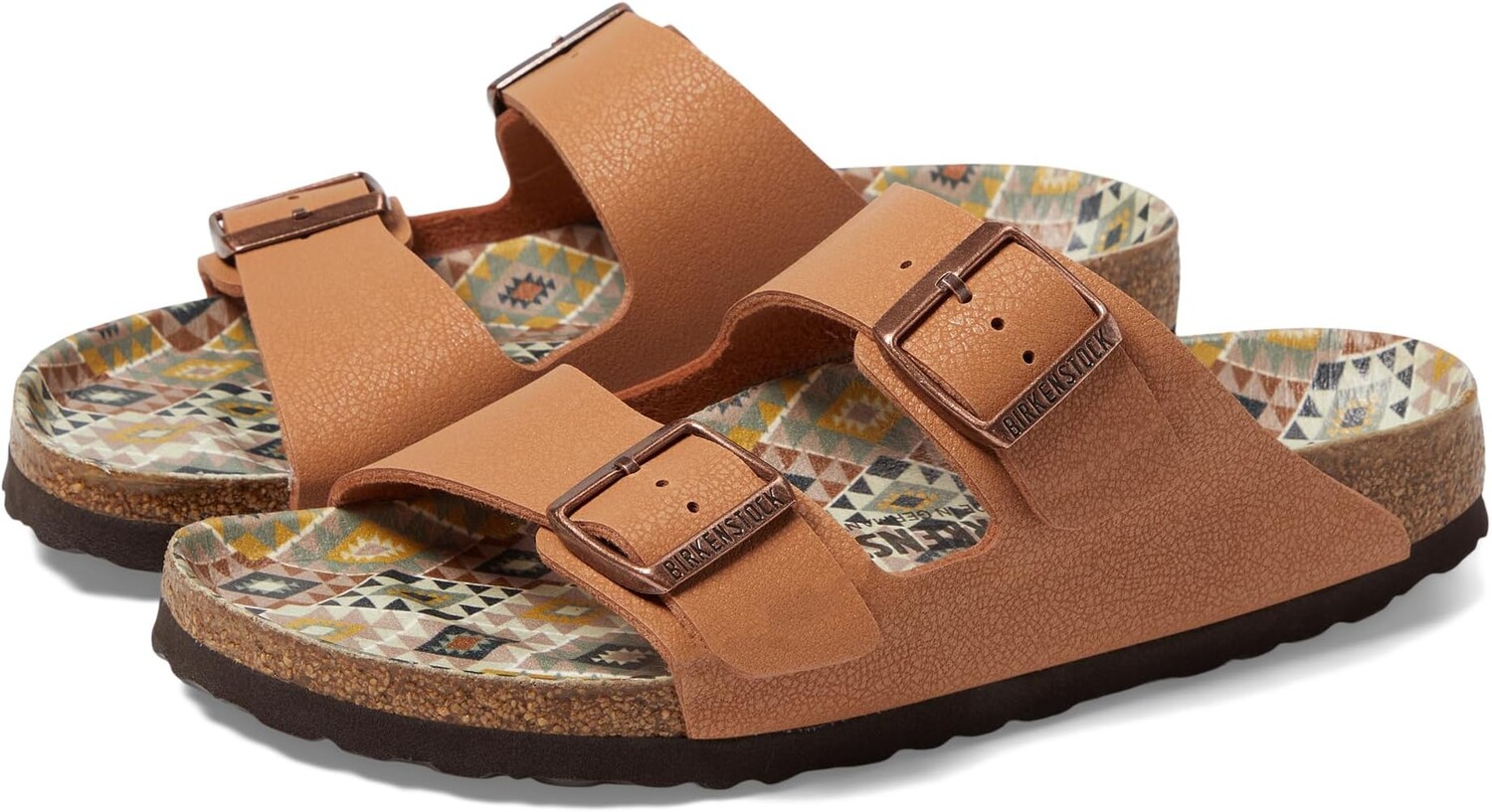 

Сандалии на плоской подошве Arizona Geo Vegan Birkenstock, цвет Pecan Geo