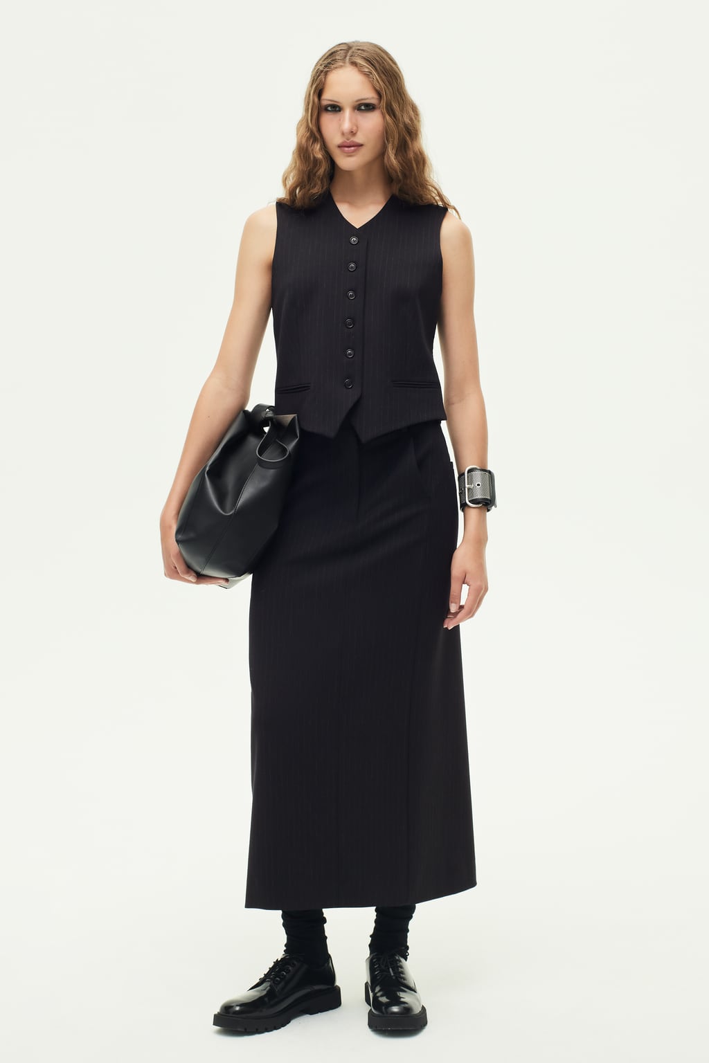 

Юбка миди в тонкую полоску Zw Collection ZARA, синий