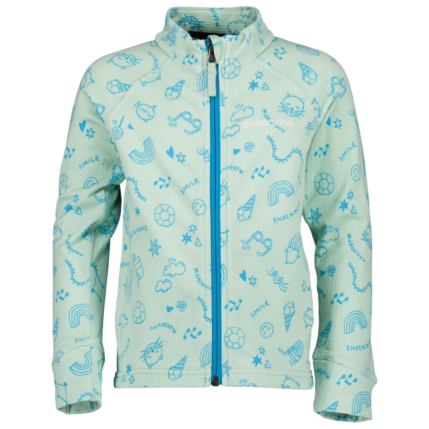 Флисовая жилетка Didriksons Kid's Jadis Full Zip, цвет Doodle Pale Mint