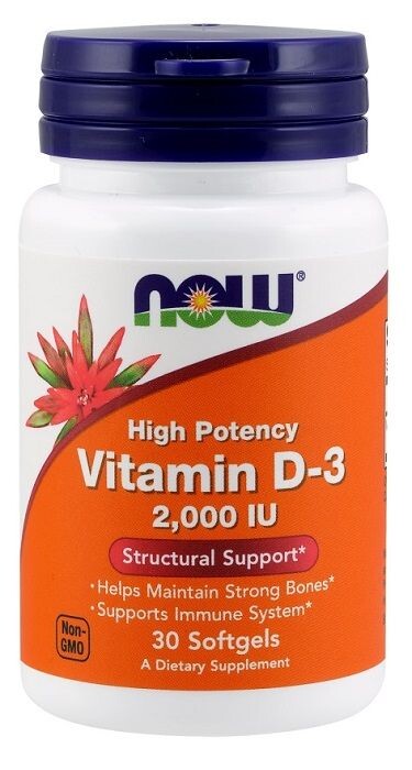 

Now Foods Vitamin D-3 2000 IU витамин D3 в капсулах, 30 шт.