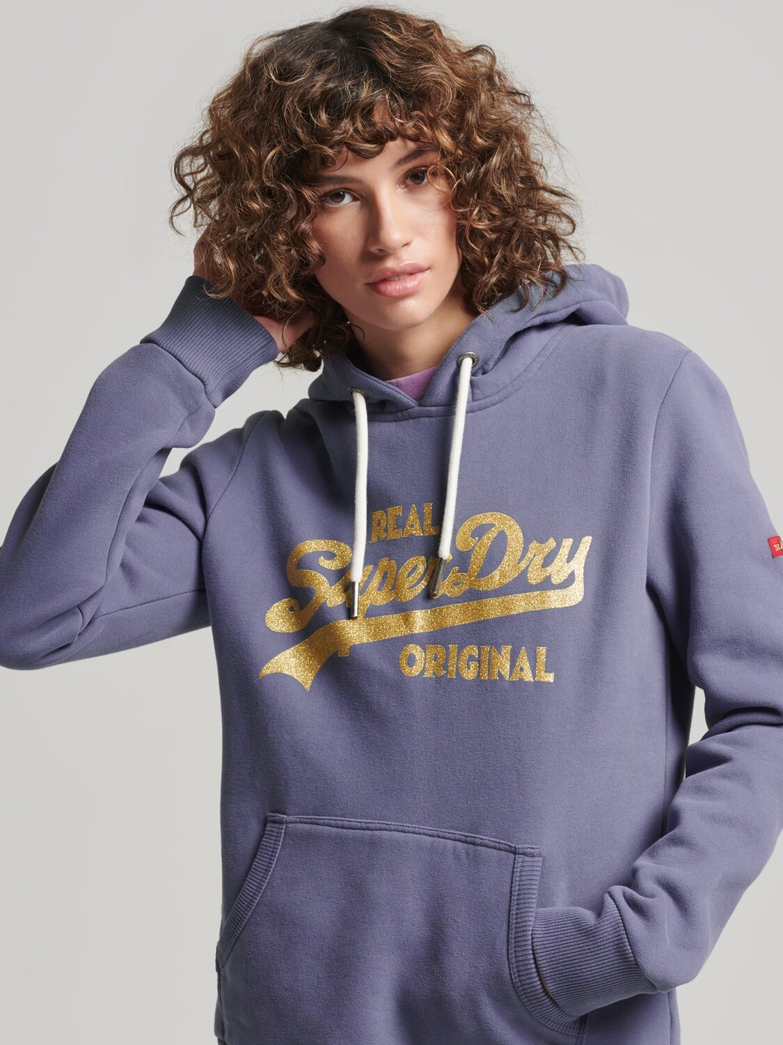 

Толстовка с логотипом Superdry Vintage Logo, цвет Heron Purple