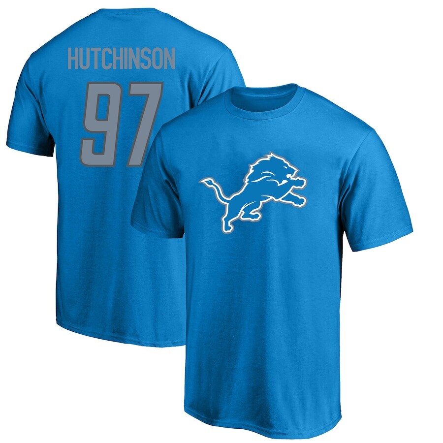 

Футболка с именем и номером Fanatics Branded Detroit Lions, синий