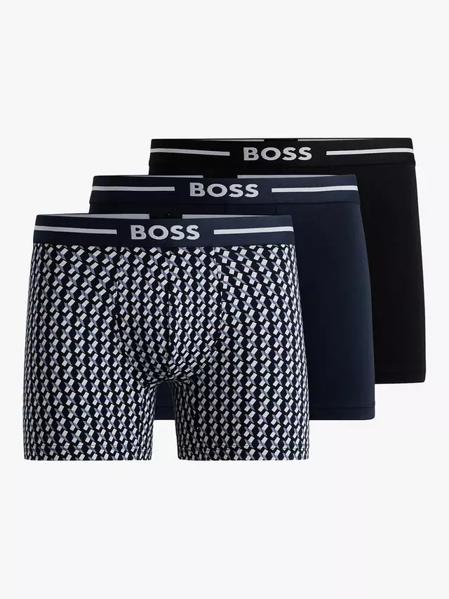 

Боксеры HUGO BOSS BOSS Logo Waistband 3 шт, цвет navy/multi