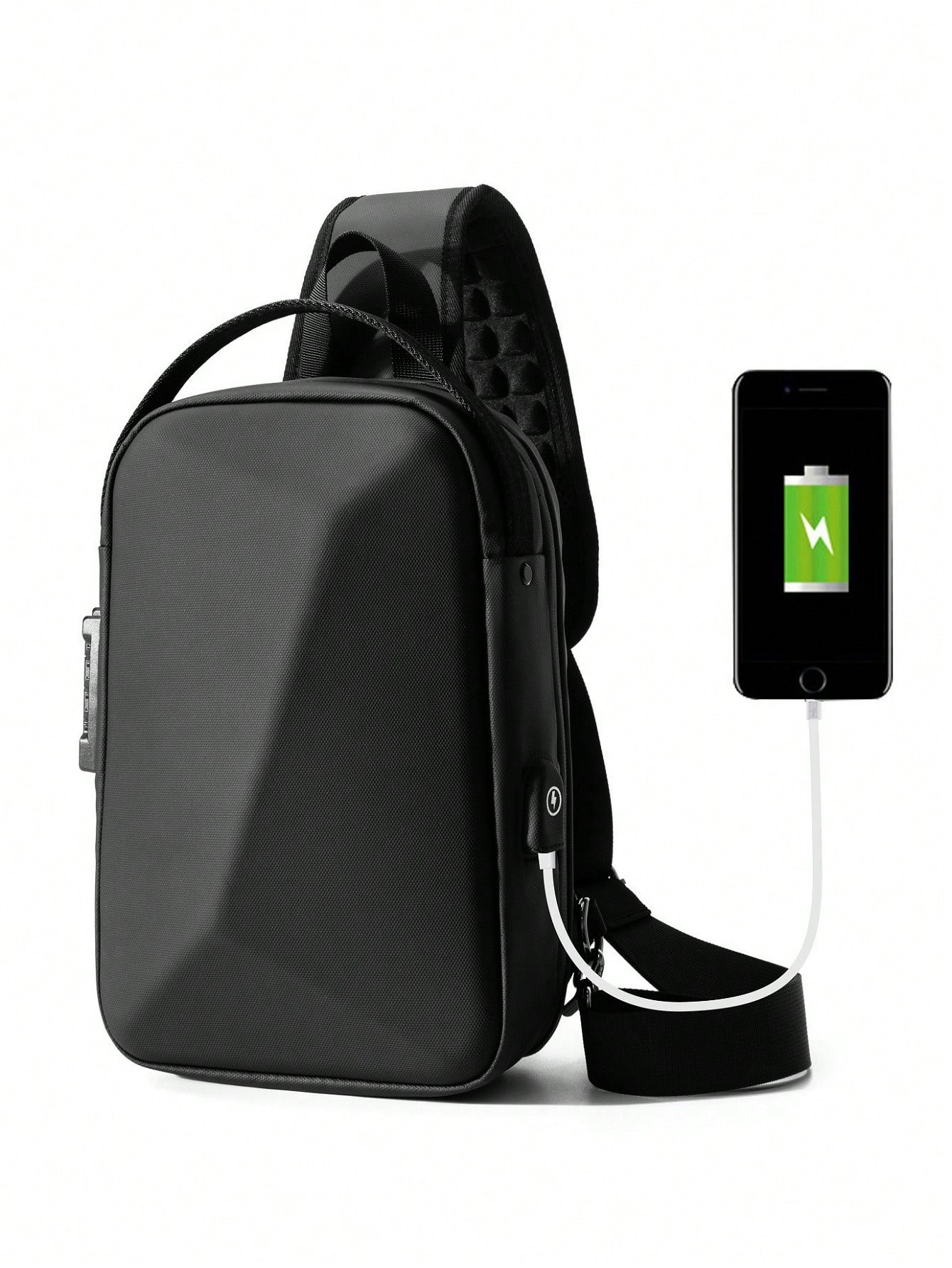 Серебряная противоугонная водонепроницаемая твердая оболочка из ЭВА с зарядкой через USB, черный рюкзак usb мужская сумка с зарядкой