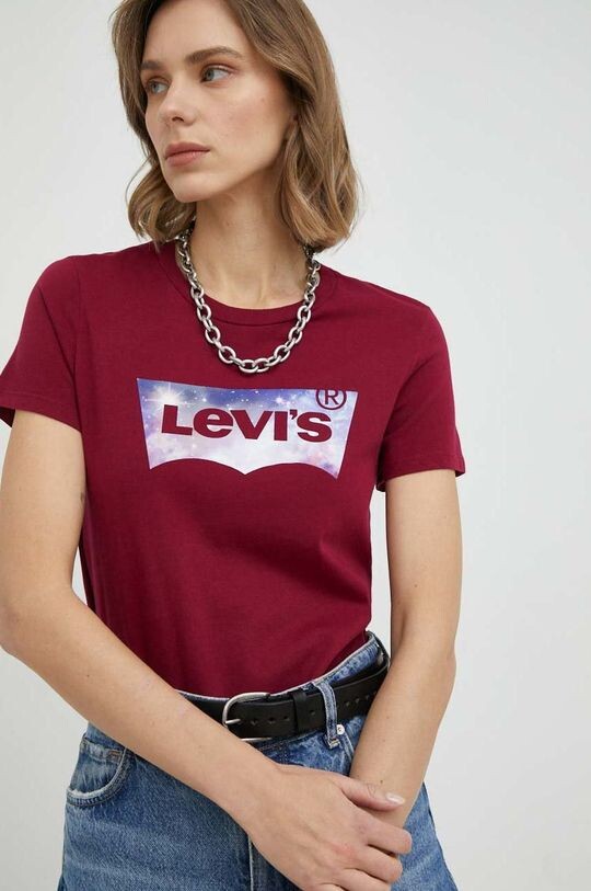 

Хлопковая футболка Levi's, бордовый, Красный