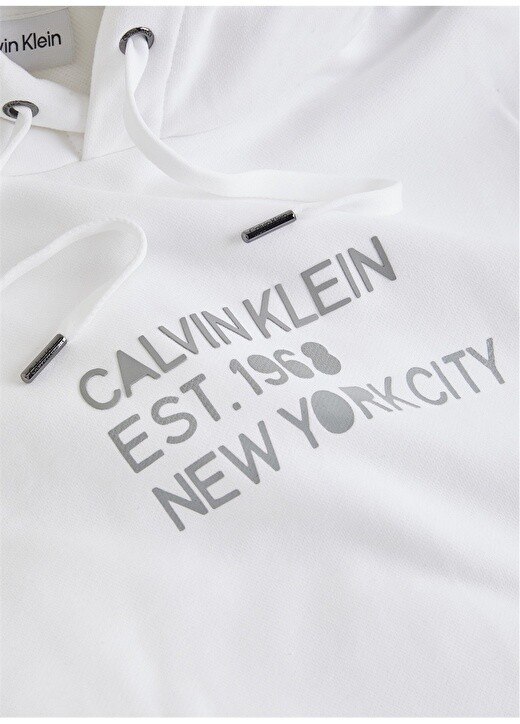 

Белая мужская толстовка с воротником с капюшоном Calvin Klein, Белый