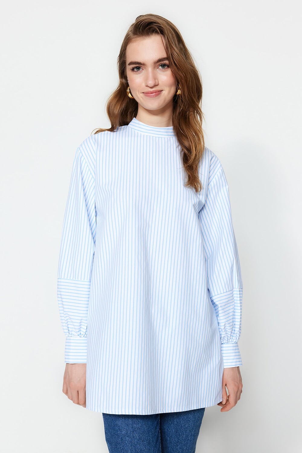 

Туника - Синий - Классический крой Trendyol Modest, синий