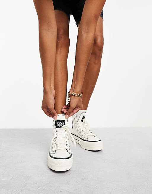

Белые кроссовки Converse Chuck Taylor All Star с черной отделкой