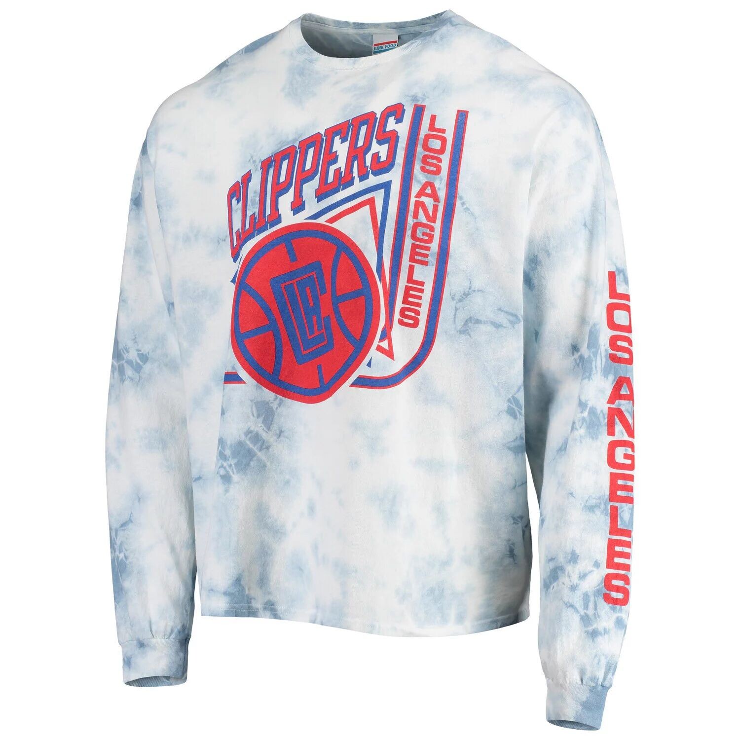 

Мужская футболка Junk Food LA Clippers Throwback с длинными рукавами и принтом тай-дай