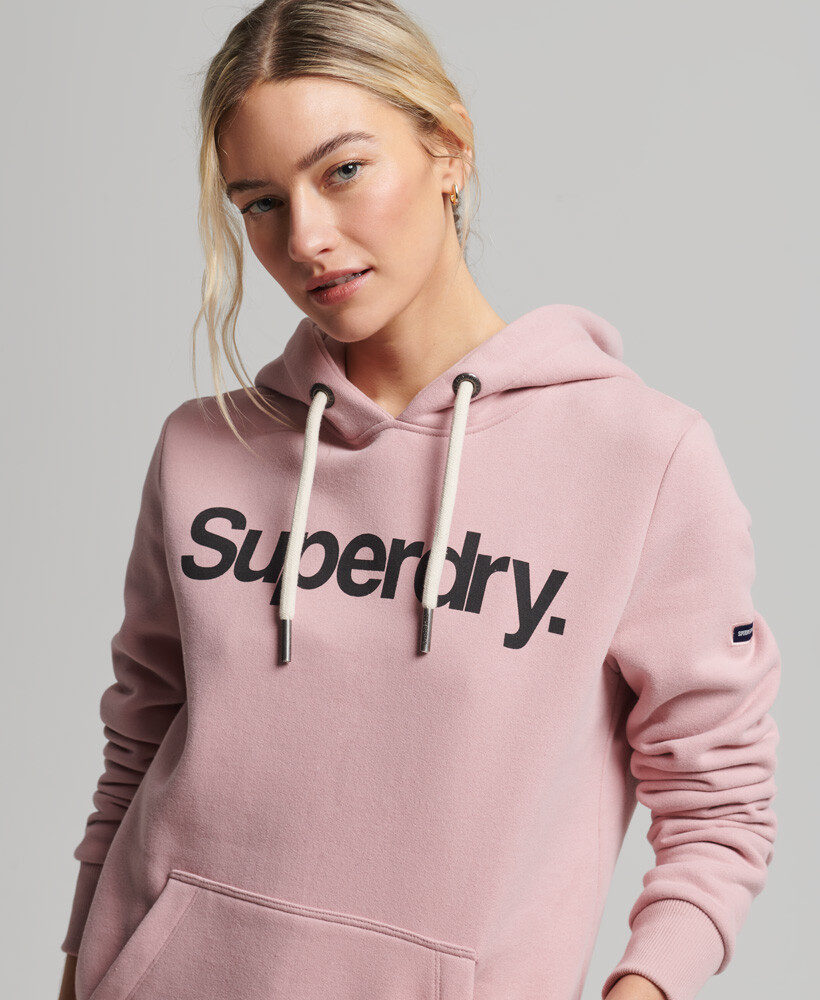 

Толстовка классическая с логотипом спереди Superdry, черный