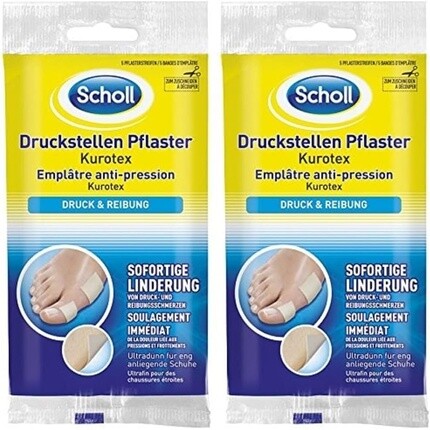 

Кукурузный пластырь Scholl Kurotex 5 полосок, вырезанных по размеру, 5 штук — защищает от трения и облегчает боль при надавливании — очень тонкий и идеально подходит для тесно облегающей обуви