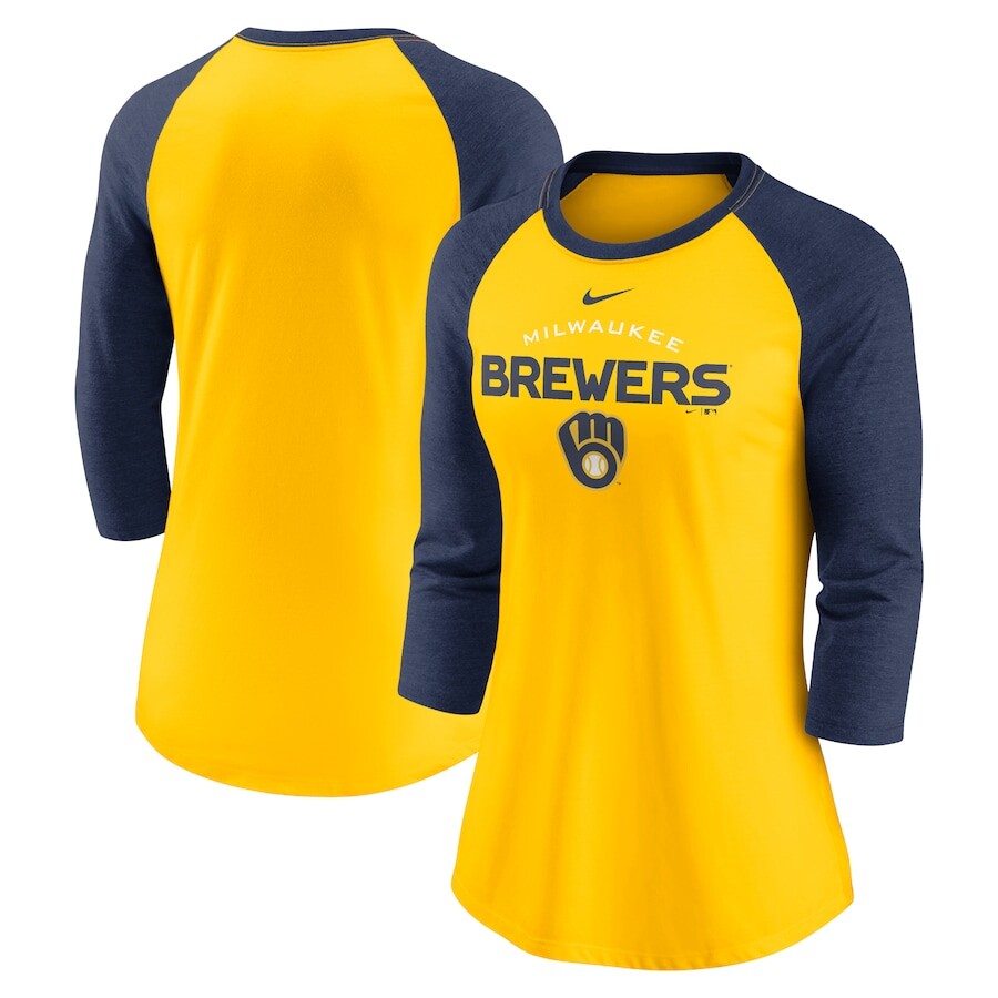 

Футболка с длинным рукавом Nike Milwaukee Brewers, золотой