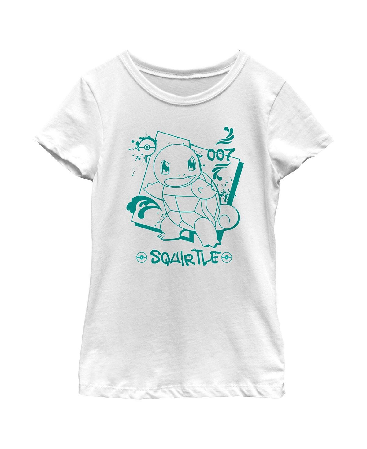 

Детская футболка с контуром граффити Pokemon Squirtle для девочек Nintendo