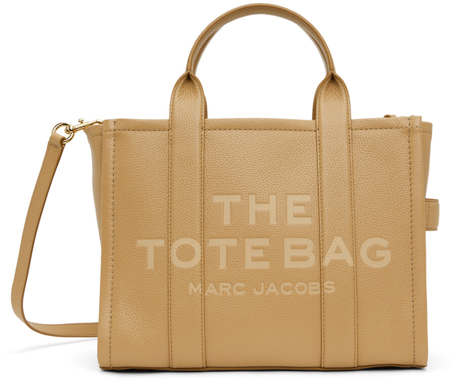 

Коричневая кожаная большая сумка-тоут среднего размера Marc Jacobs