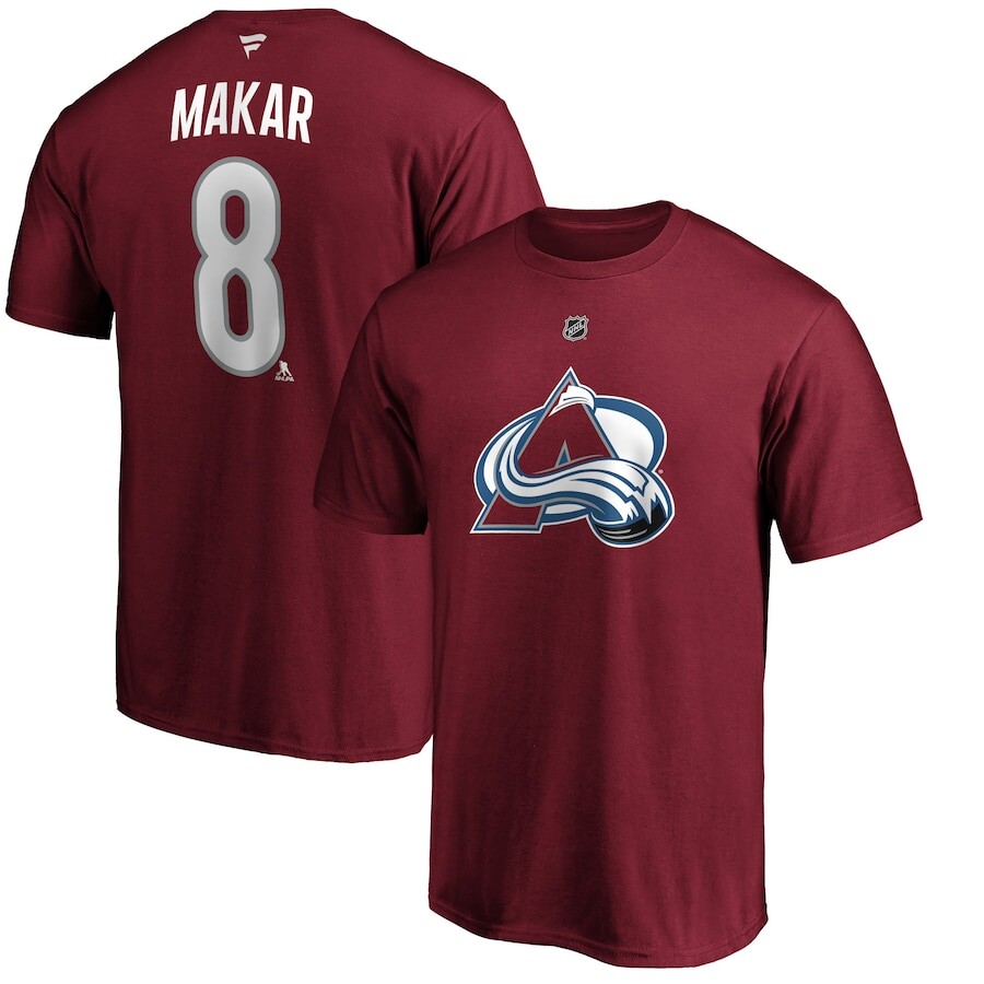 

Футболка с именем и номером Fanatics Branded Colorado Avalanche, бордовый