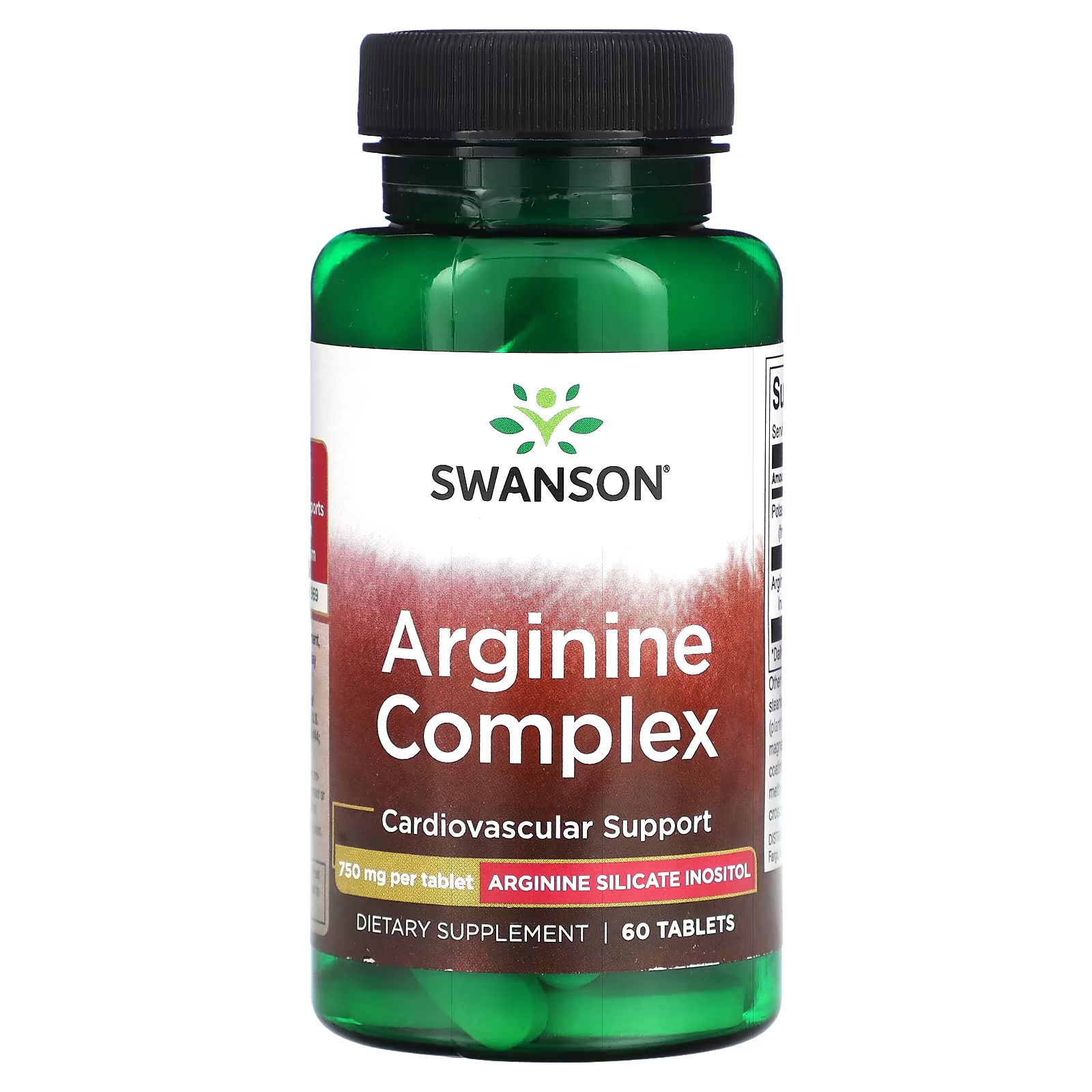 Аргининовый комплекс 750 мг Swanson, 60 таблеток naturesplus heartbeat поддержка сердечно сосудистой системы 90 таблеток в форме сердца