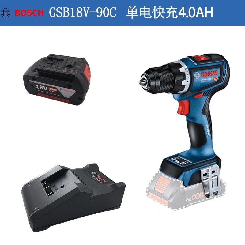 Дрель электрическая Bosch GSB18V-90C с аккумулятором 18V 4.0Ah