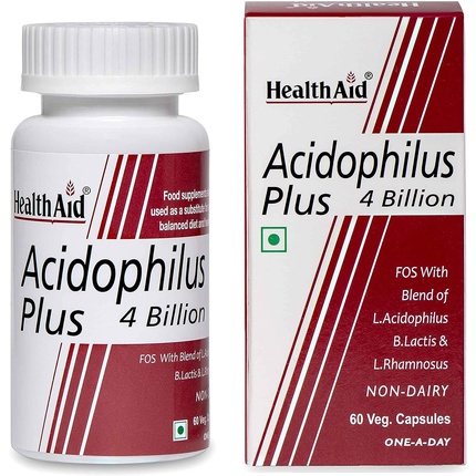 Acidophilus Plus 4 миллиарда растительных капсул, 60 шт., Healthaid solgar advanced 40 acidophilus 60 растительных капсул