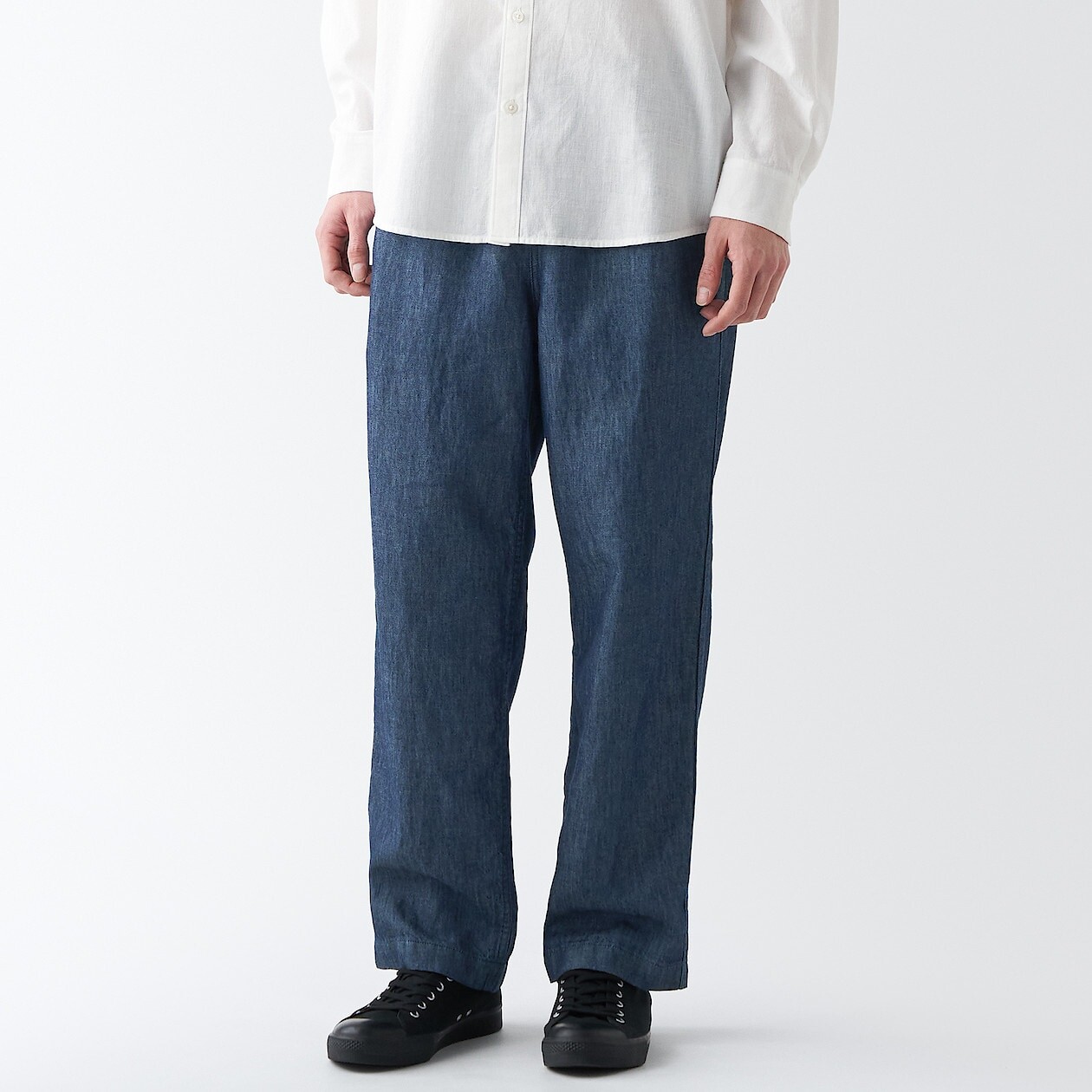 

Джинсовые брюки Ramie из хлопка MUJI, темно-синий
