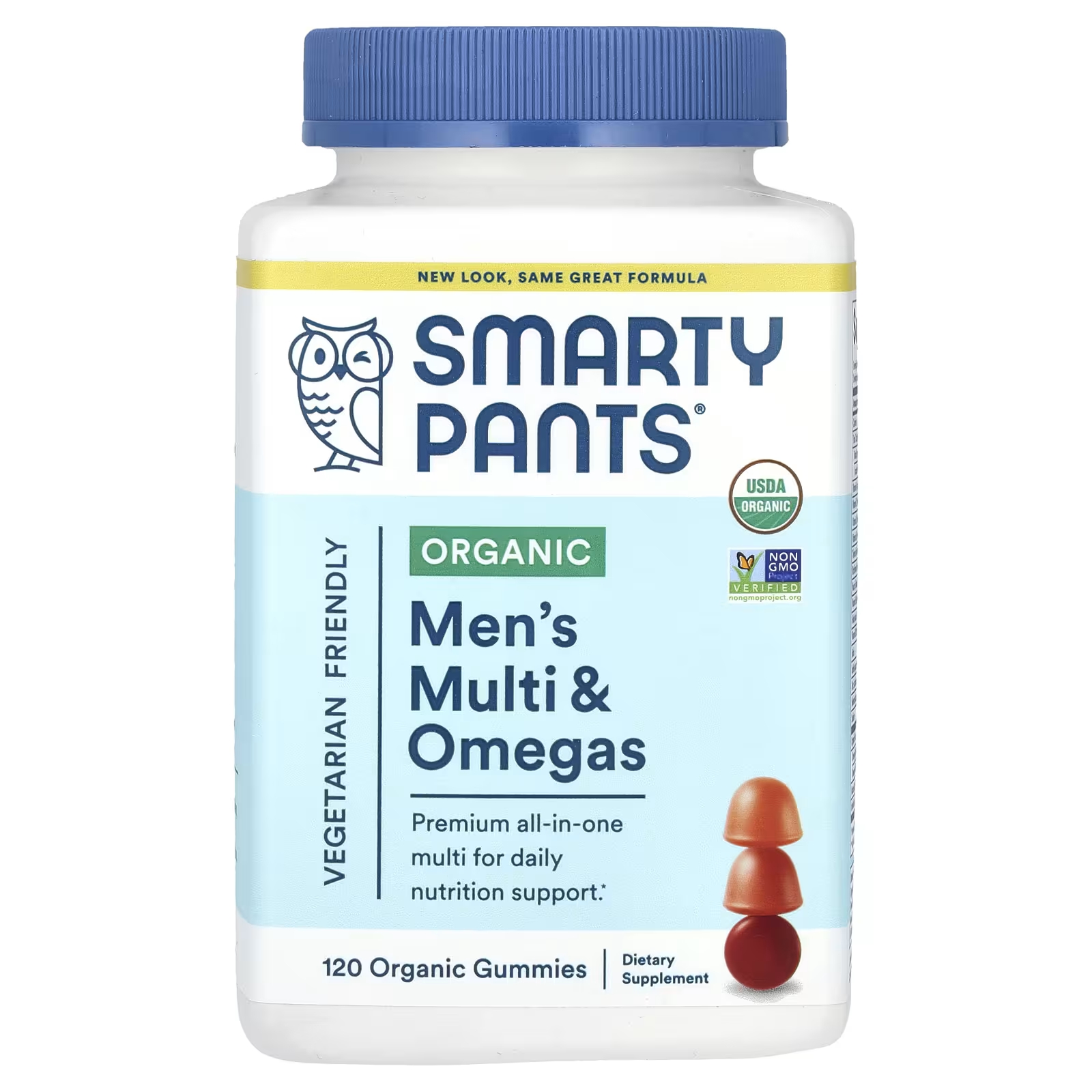 Пищевая добавка мужская SmartyPants малина, апельсин и вишня, 120 органических жевательных конфет