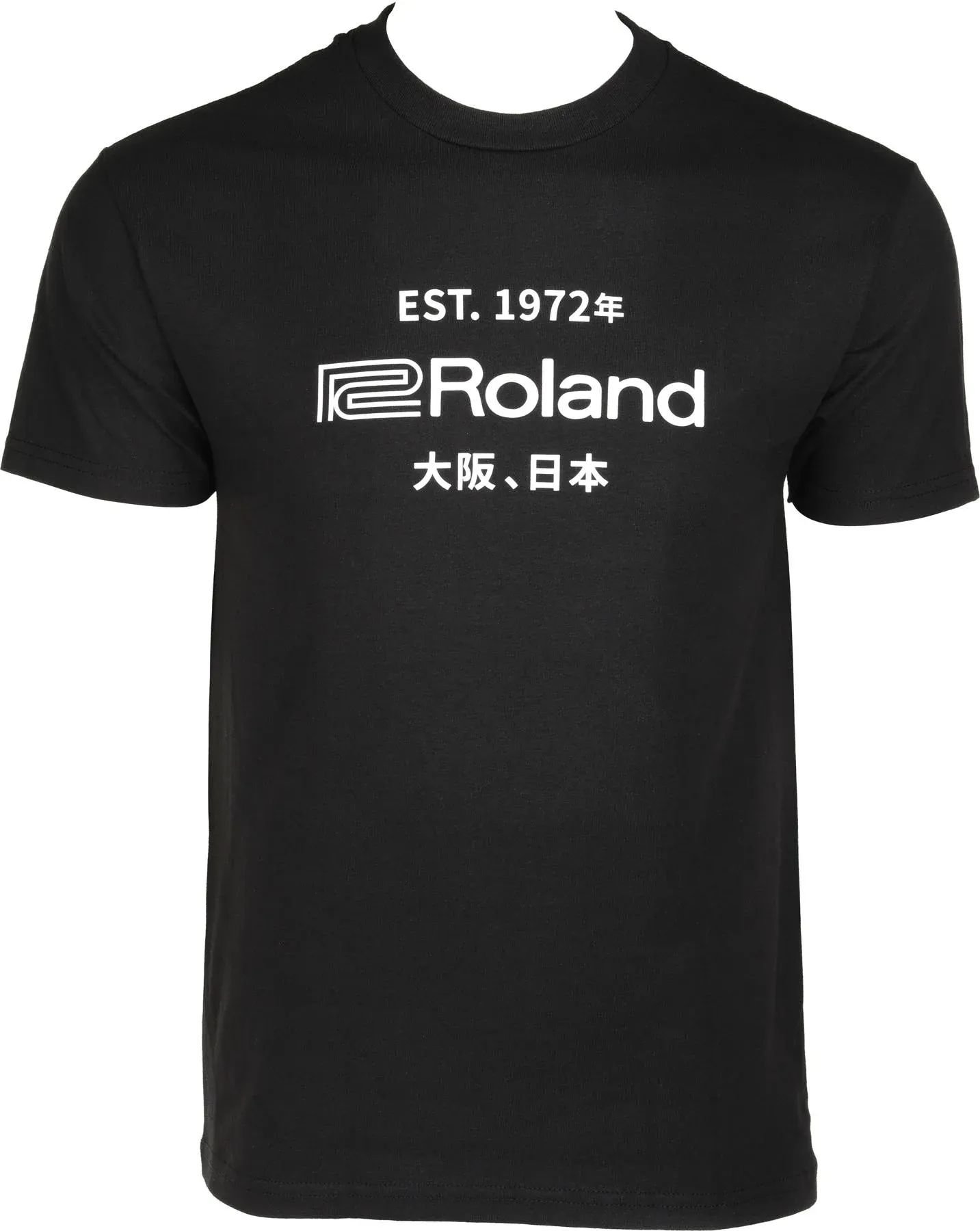 

Футболка с логотипом Roland «Est. 1972 Black Kanji» — большая, черная, Черный