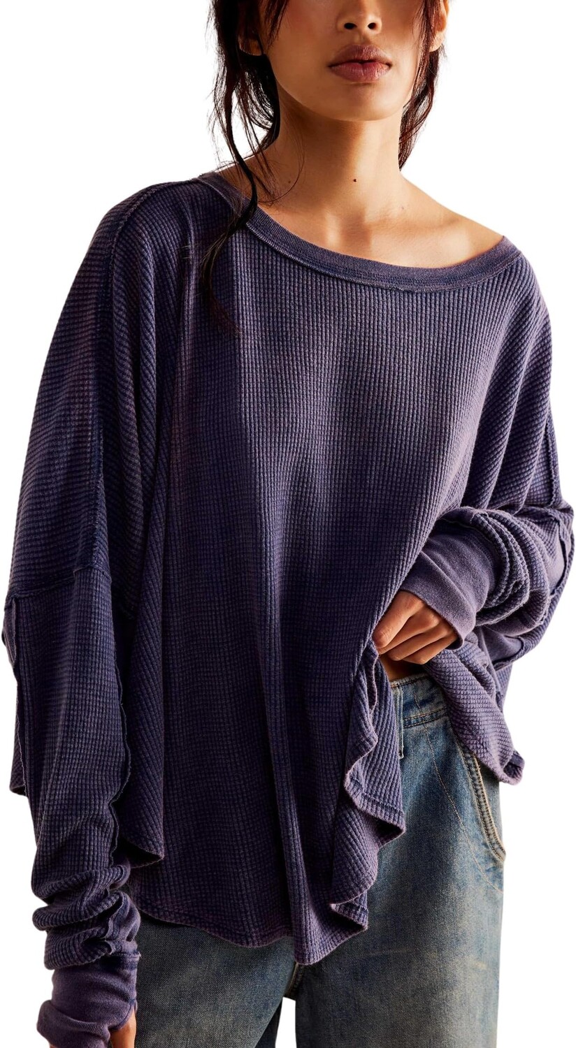 

Свитер Microphone Drop Thermal Free People, темно-синий