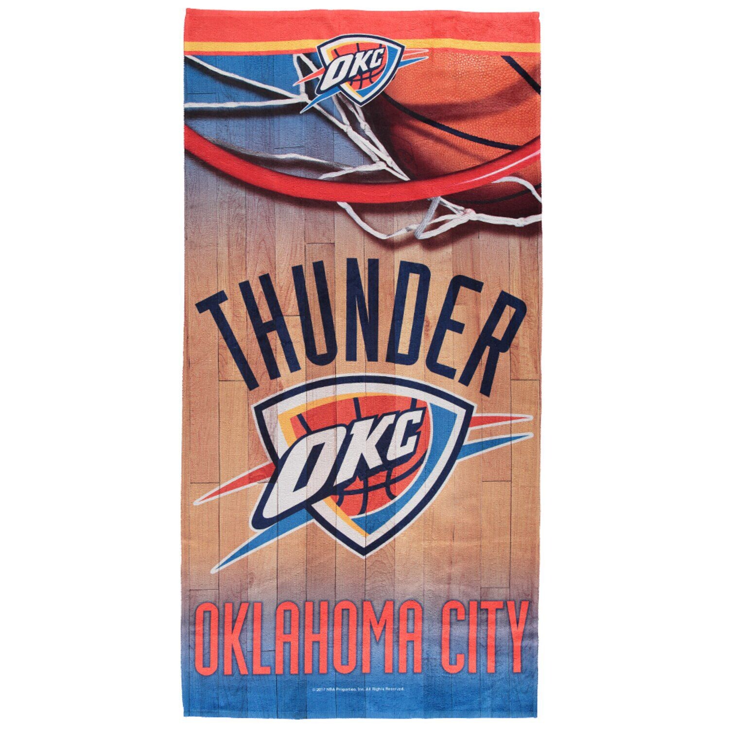 Пляжное полотенце Spectra WinCraft Oklahoma City Thunder 30 x 60 дюймов city 2 shai gilgeous alexander oklahoma city thunder 3 chris paul 12 steven adams 2020 21 city basketball jerseys black