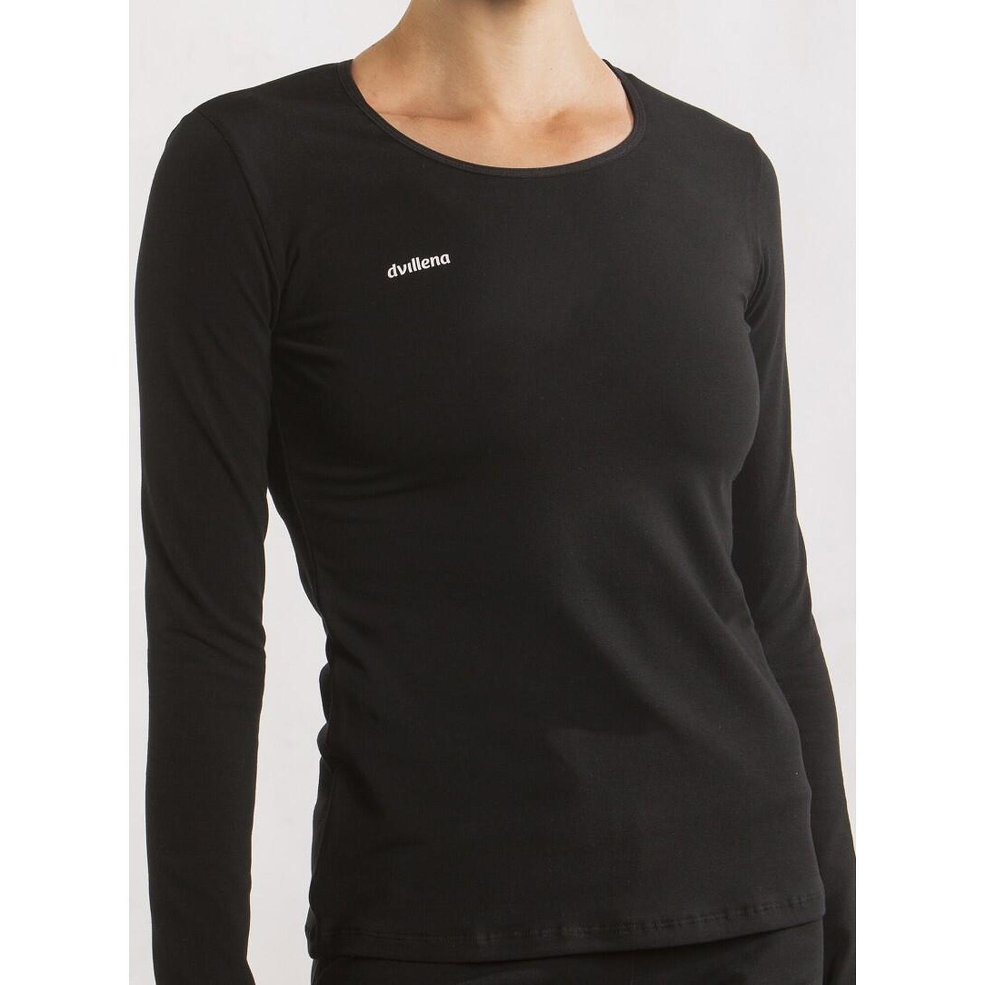

Черная футболка для гимнастики Dvillena с длинными рукавами