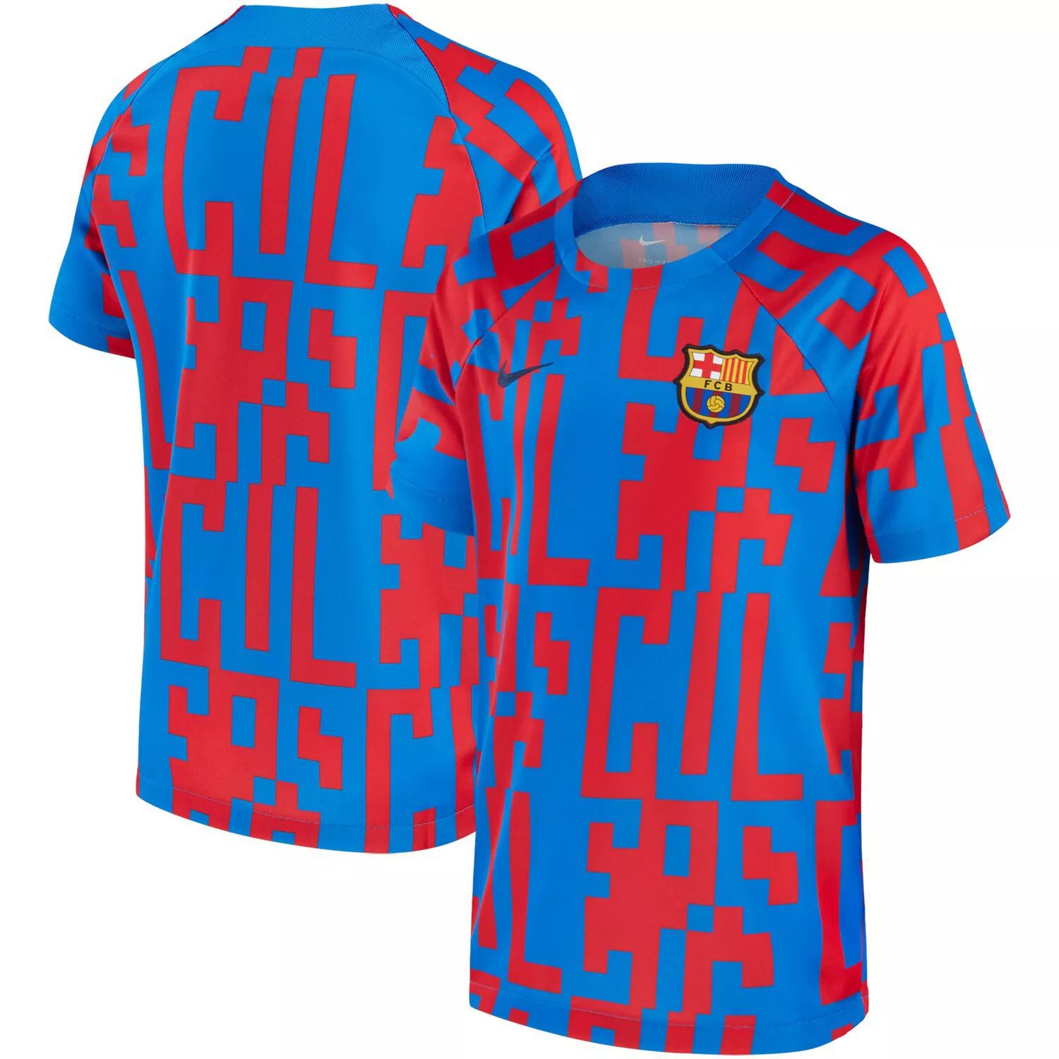 цена Мужская синяя предматчевая футболка Barcelona 2022/23 Nike
