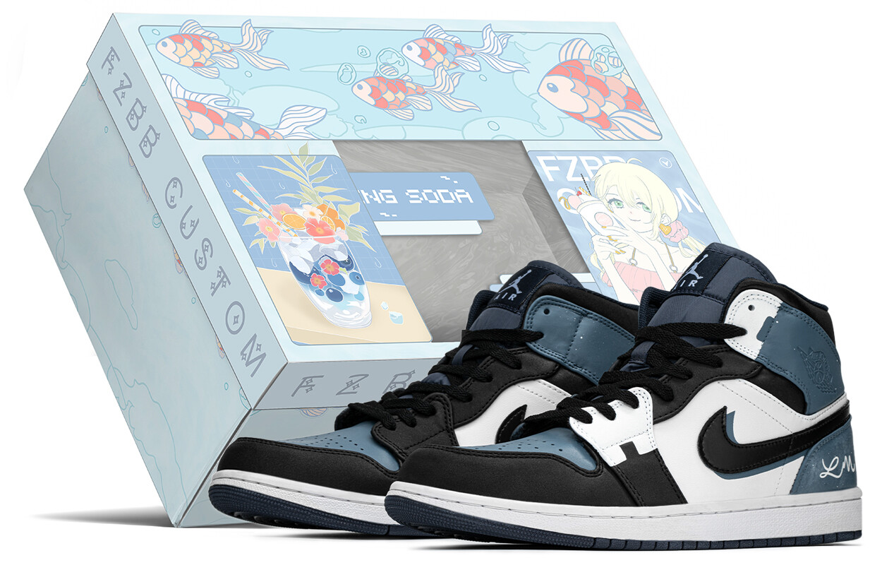 

Баскетбольные кроссовки Air 1 Vintage Unisex Mid-Top Black/Blue Jordan