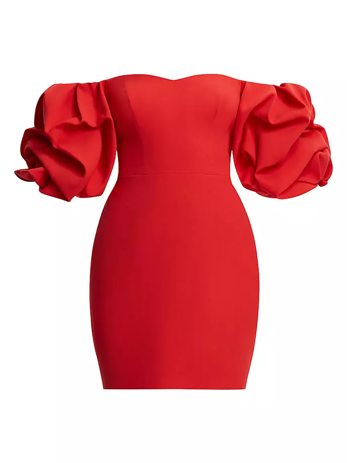 

Мини-платье с открытыми плечами Bcbgmaxazria, цвет rosso