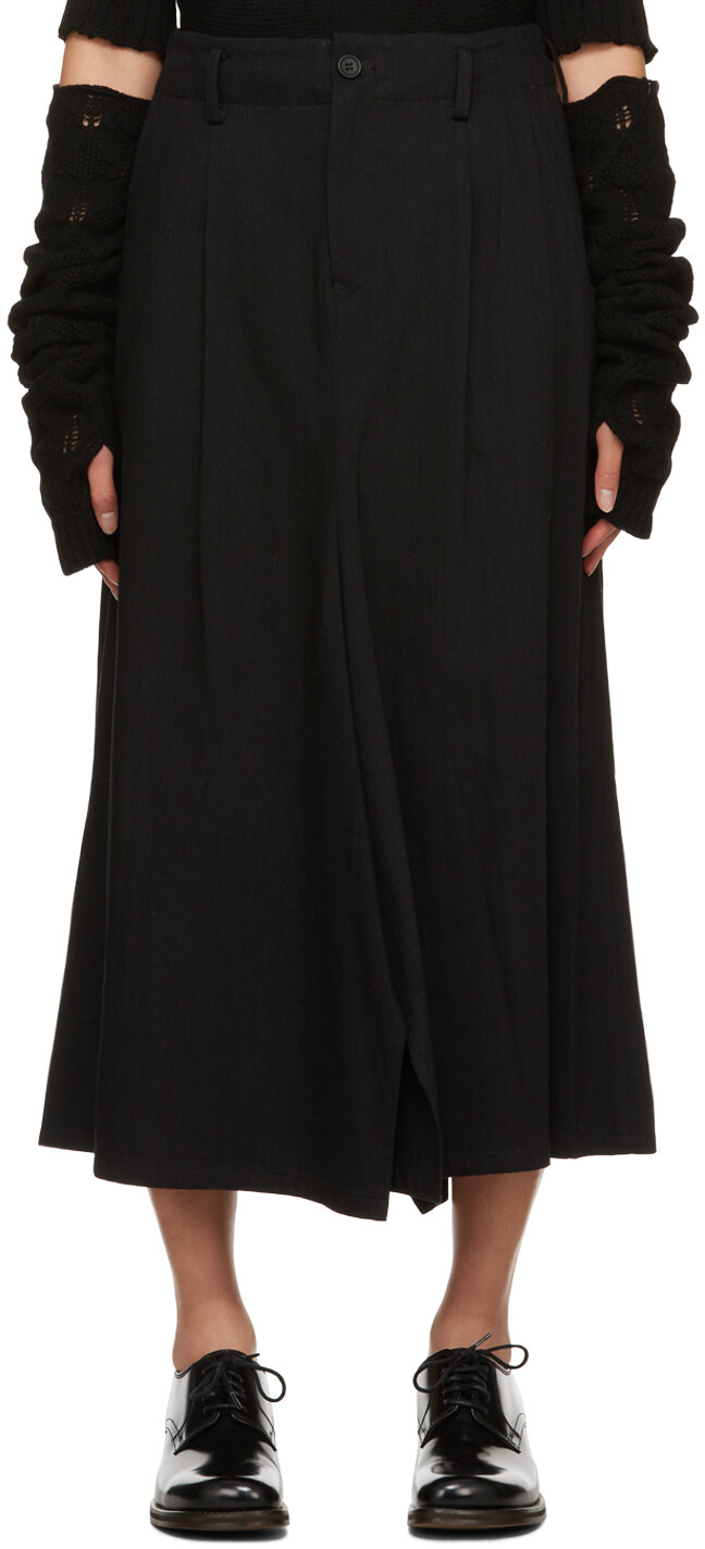

Черная джинсовая юбка-миди с разрезом Yohji Yamamoto