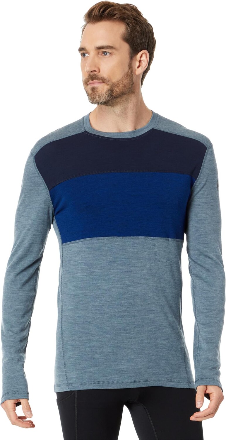 

Базовый слой Merino 250 Crew Color-Block Smartwool, цвет Pewter Blue Heather