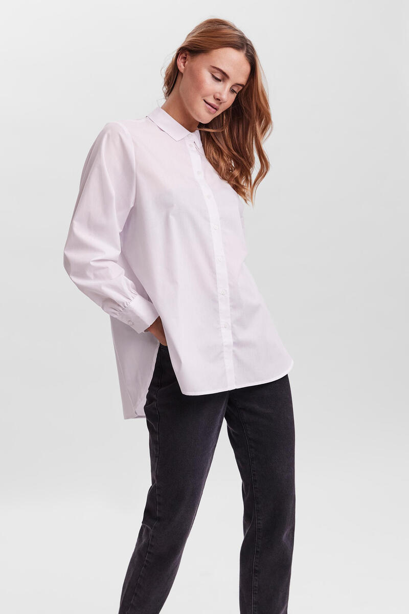 Женская рубашка оверсайз с длинными рукавами Vero Moda, белый