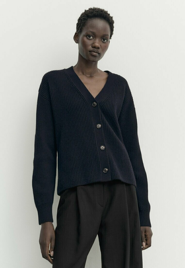 

Кардиган With Buttoned Tab Detail Massimo Dutti, цвет mottled blue