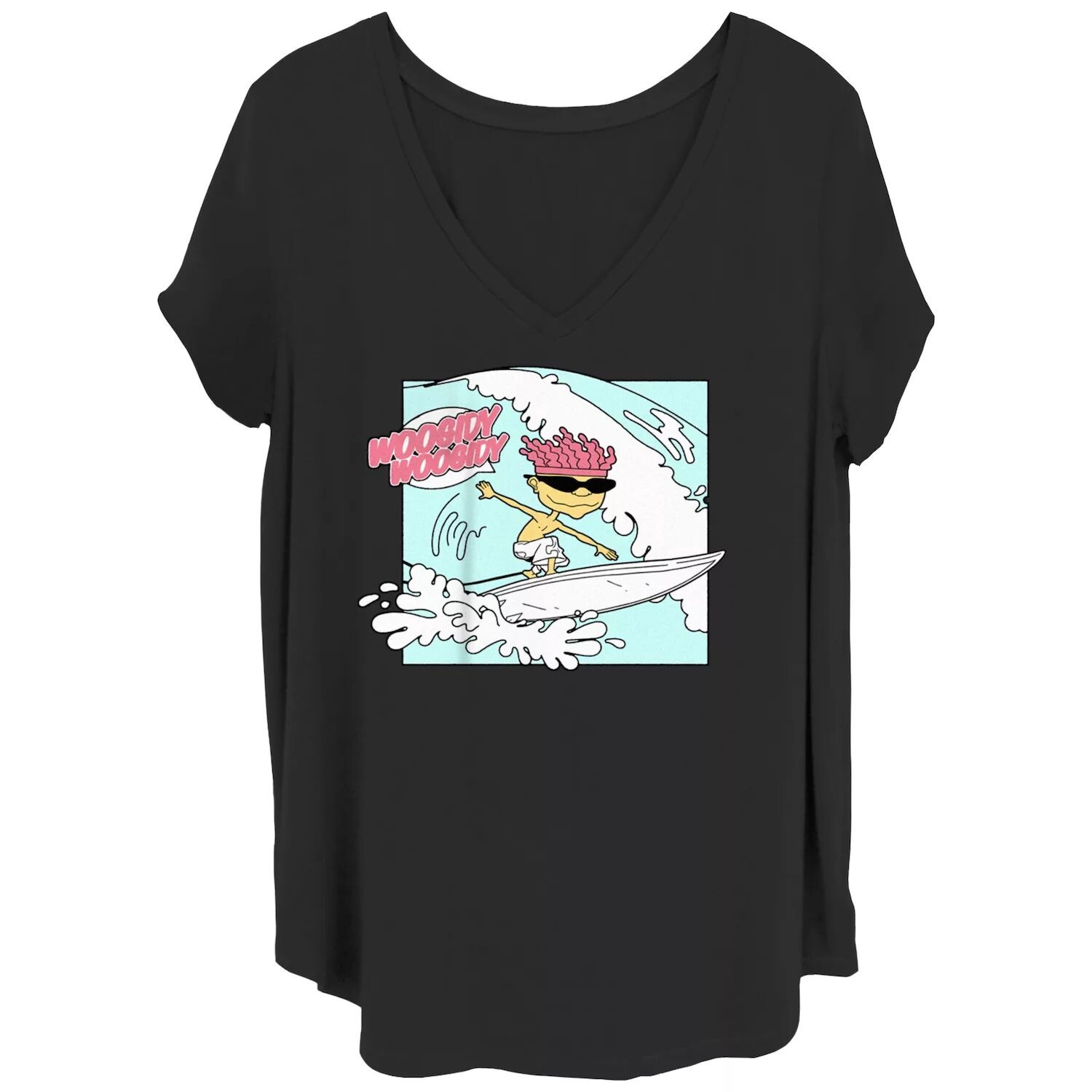 

Футболка размера плюс для юниоров Nickelodeon Rocket Power Otto Surfing Mode Woogidy Woogidy с рисунком Nickelodeon