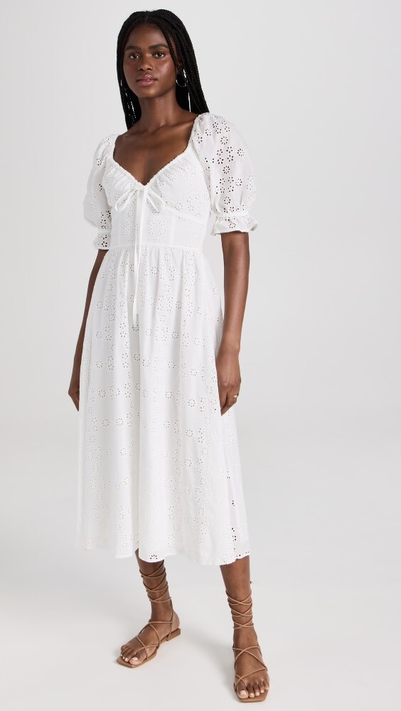 

Платье Hill House Home The Ophelia in White Eyelet, белый