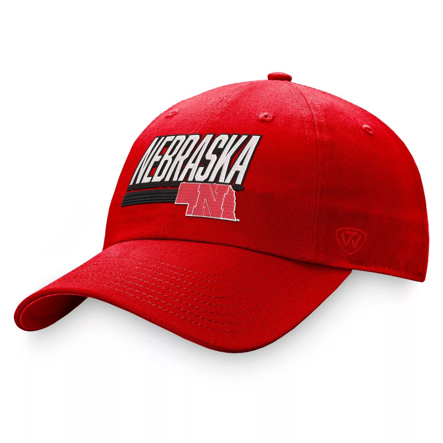 Мужская регулируемая шляпа Top of the World красная Nebraska Huskers Slice