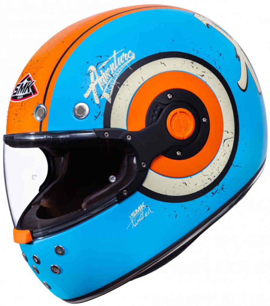 цена Ретро-приключенческий шлем SMK, синий мэтт