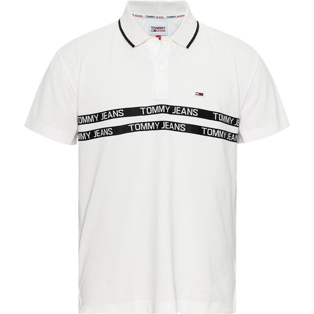 

Поло с коротким рукавом Tommy Jeans Tape Program, белый