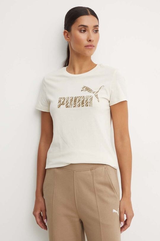 

Хлопковая футболка Puma, бежевый