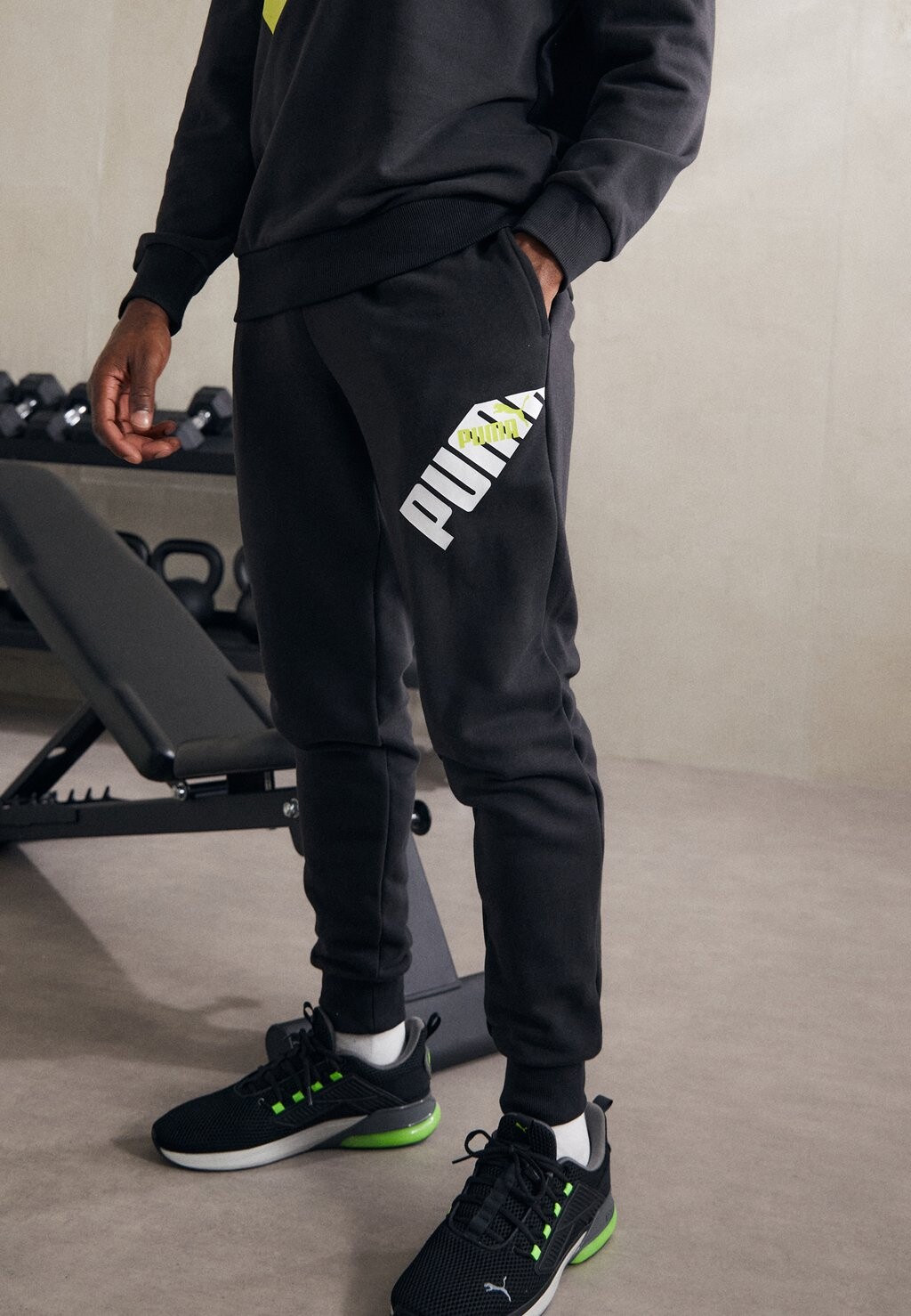 

Спортивные брюки Power Graphic Puma, цвет black/lime sheen