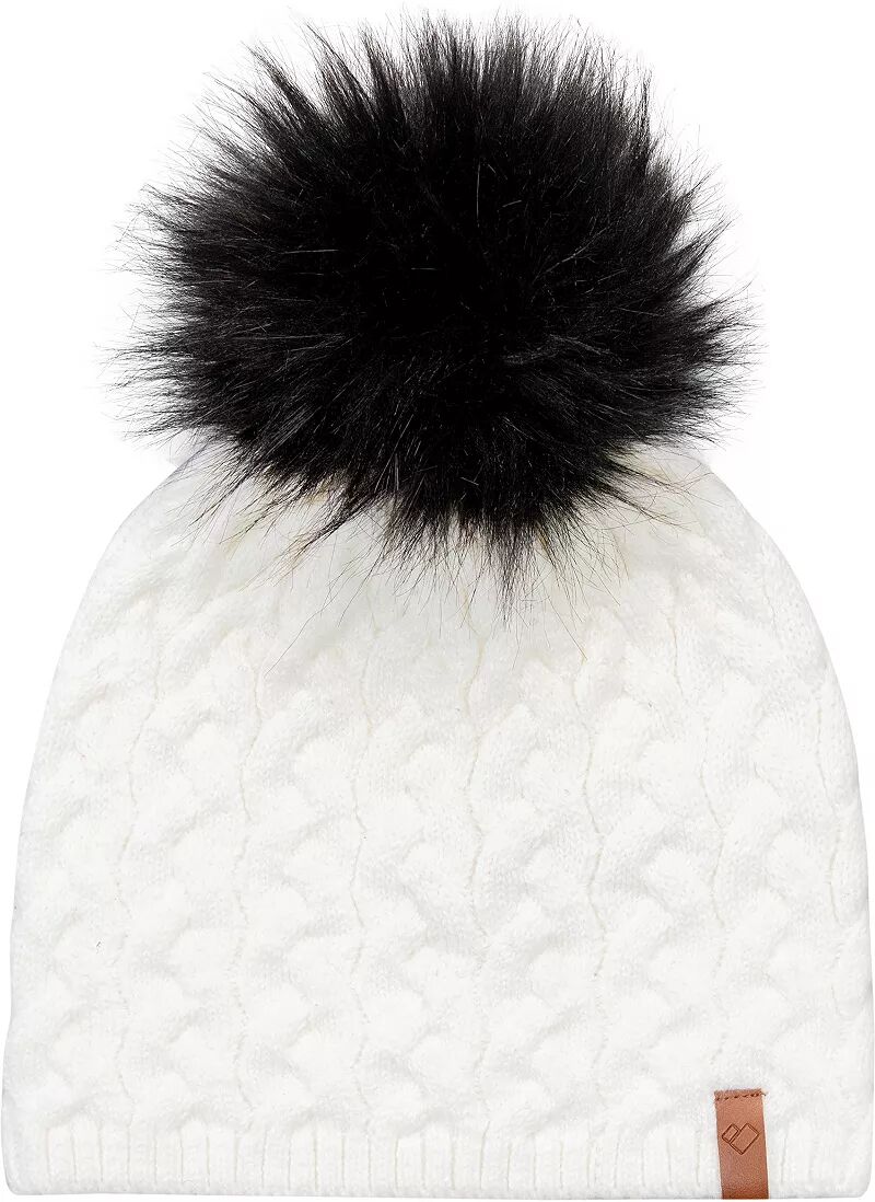 Женская шапка-бини Obermeyer NYC из искусственного меха с помпоном, белый