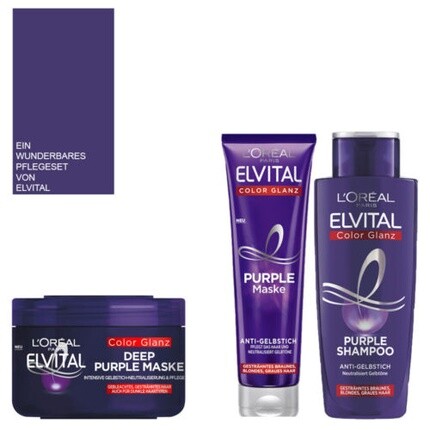 

Loreal Elvital Фиолетовый шампунь против пожелтения | Маска | Лечение 1л, L'Oreal