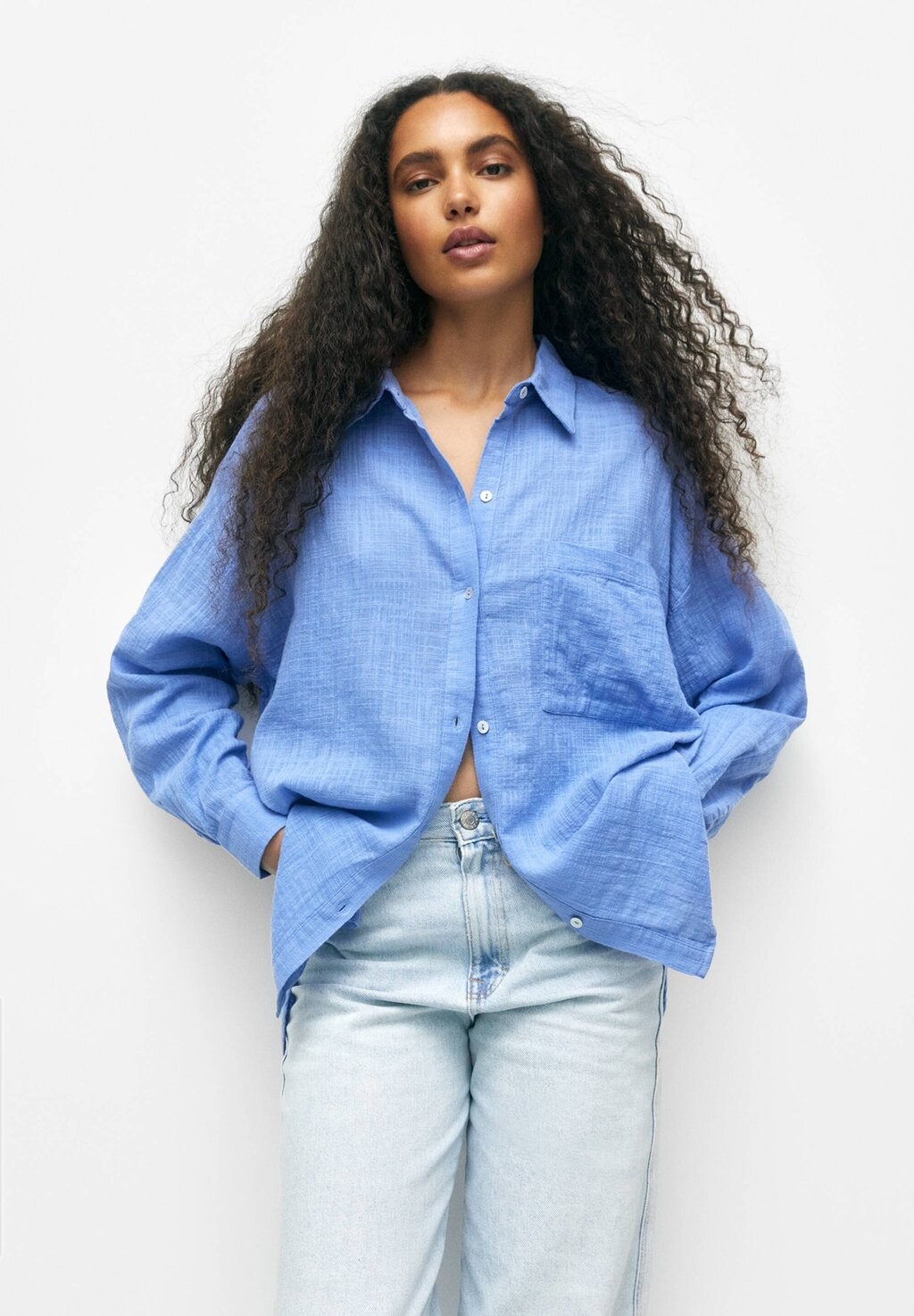 

Рубашка PULL&BEAR, синий
